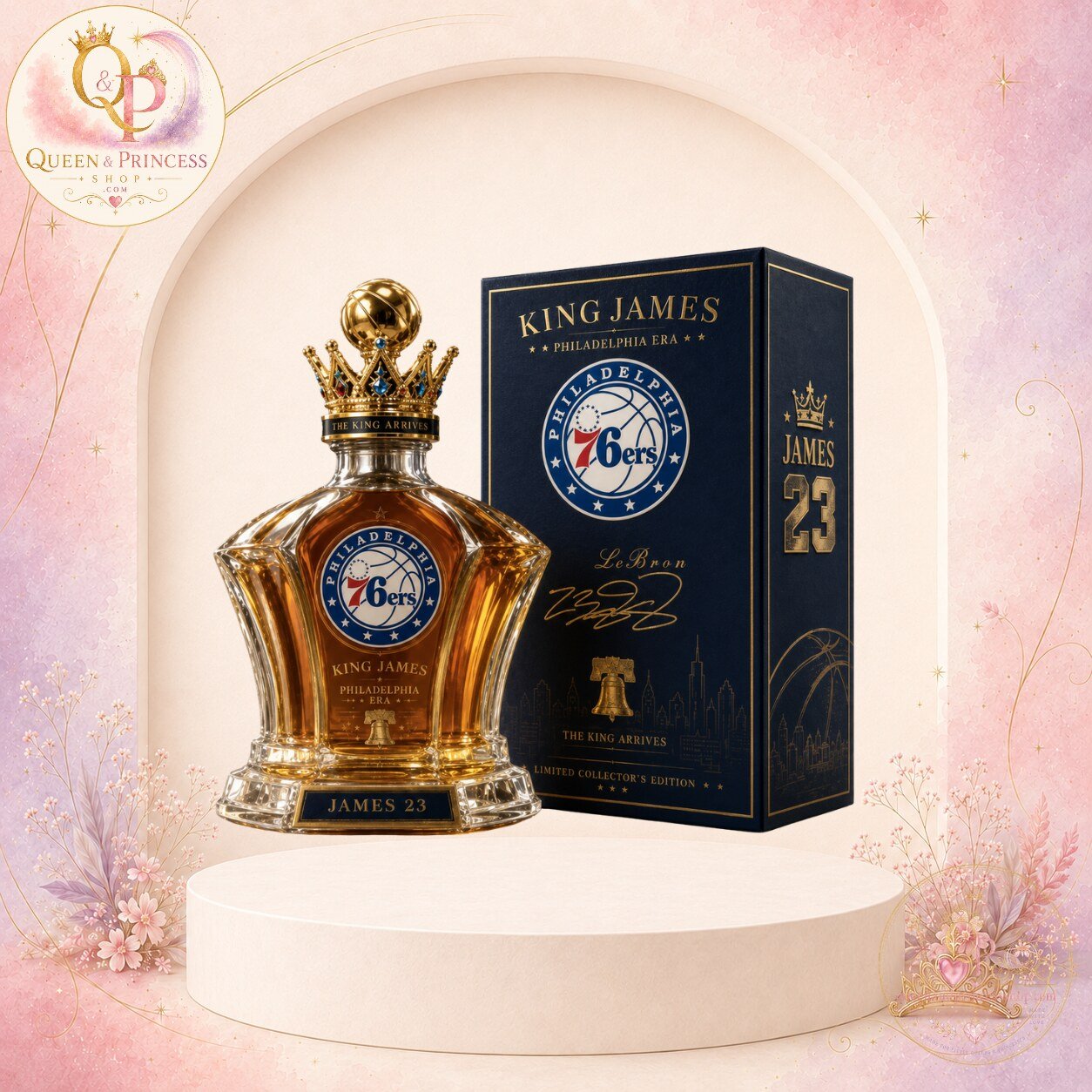 Philadelphia 76ers King James 23 Crown Whiskey Decanter