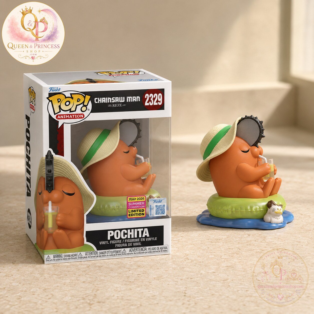 Chainsaw Man Pochita On Floaty SDCC Exclusive Pop Vinyl Figure 7 Chainsaw Man Pochita On Floaty SDCC Exclusive Pop Vinyl Figure