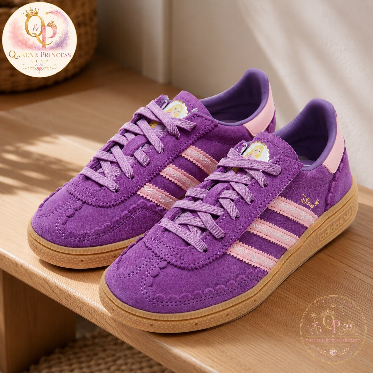 Disney Rapunzel Purple Adidas Samba Sneakers