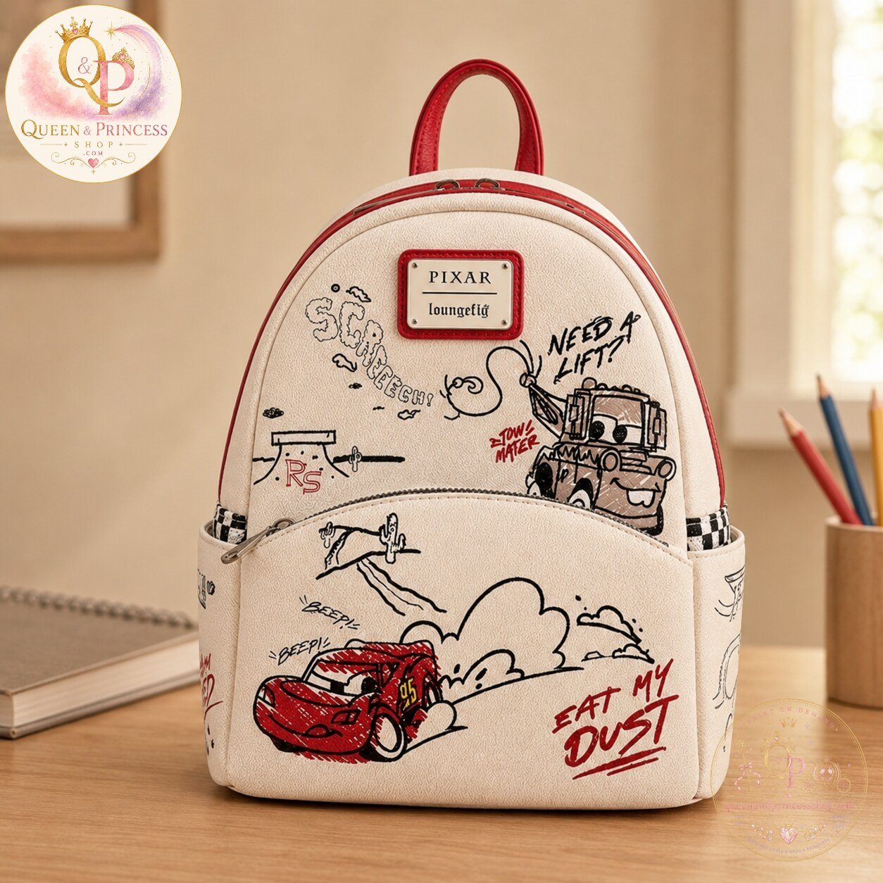 Loungefly Disney Pixar Cars Lightning McQueen & Mater Doodles Backpack 2026 Limited Edition