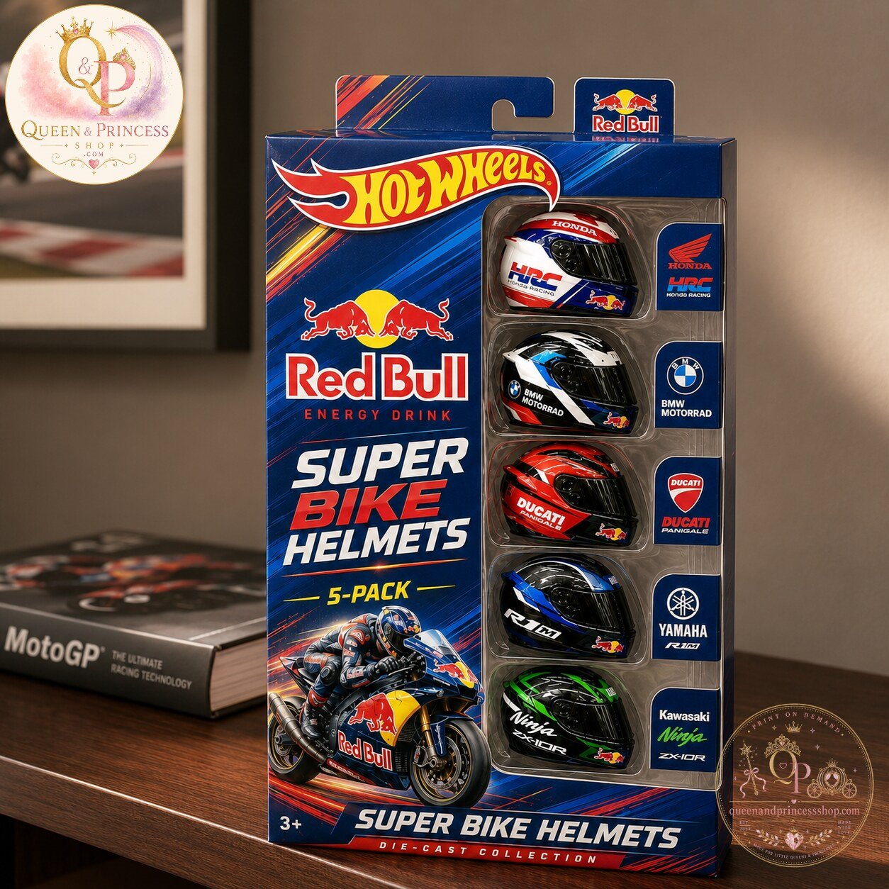Hot Wheels Red Bull Super Bike Helmets 5-Pack Die-Cast Collection Hot Wheels Red Bull Super Bike Helmets 5-Pack Die-Cast Set – image 3 of 4