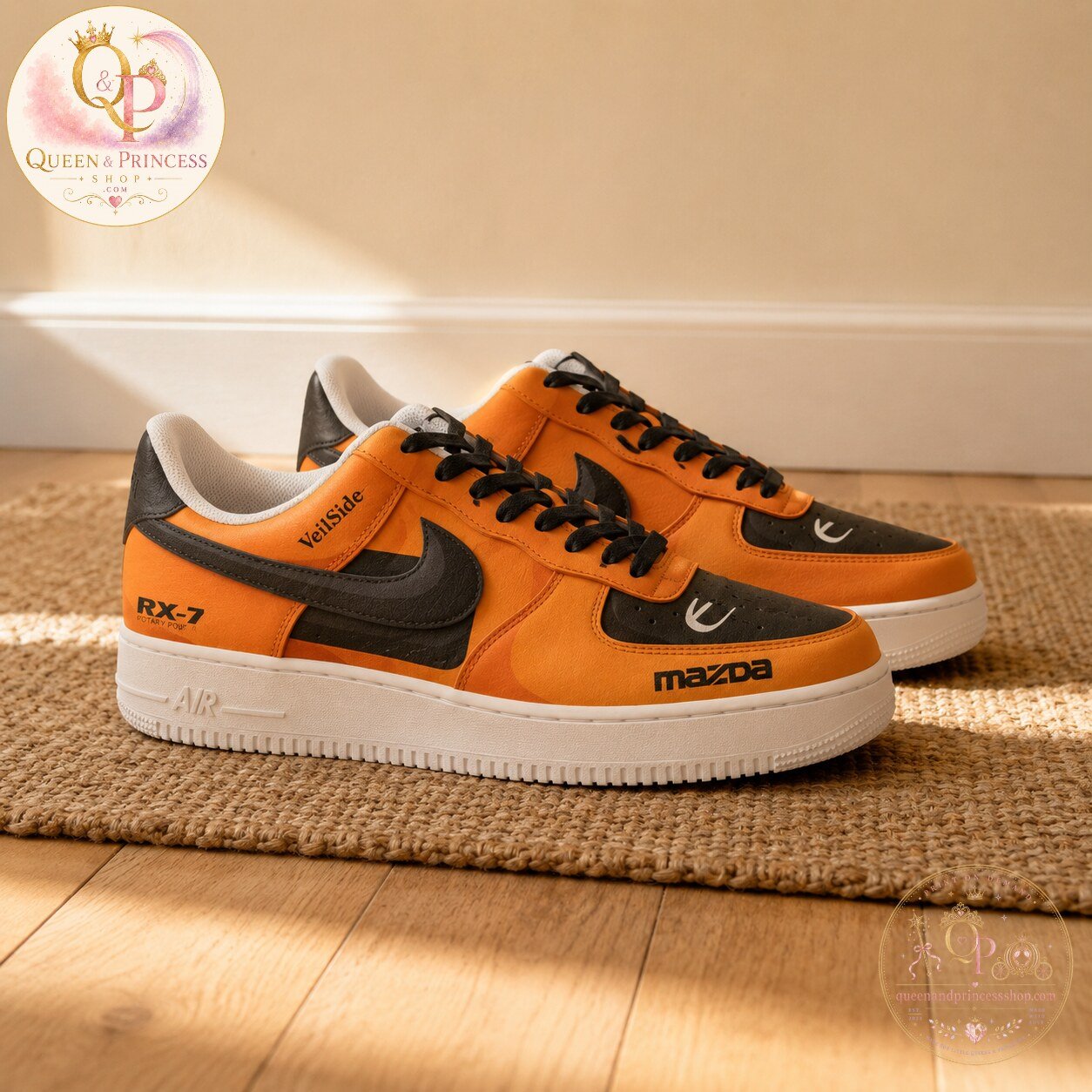 Mazda RX-7 Veilside Orange Custom Air Force Shoes 5 Mazda RX-7 Veilside Orange Custom Air Force Shoes