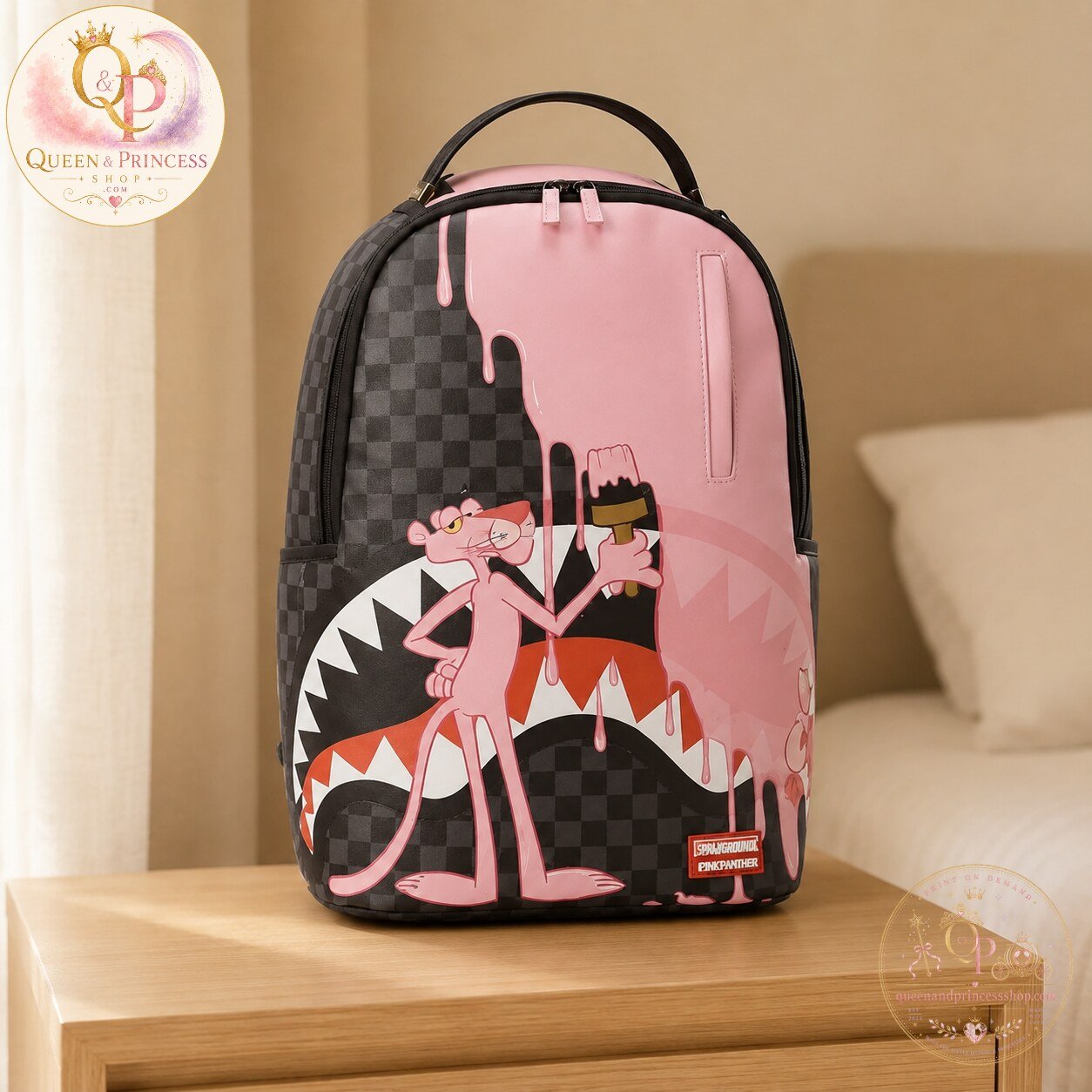 Pink Panther Shark Mouth Sprayground Backpack 5 Pink Panther Shark Mouth Sprayground Backpack